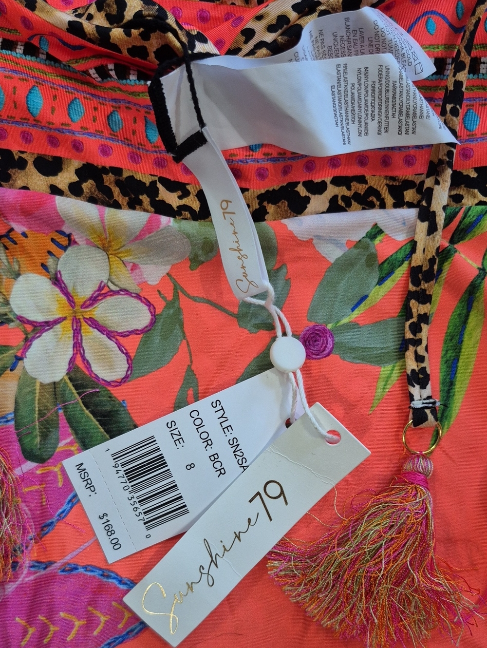 Sunshine 79 Zen Garden Plunge Vibrant One-Piece Reversible Swimsuit. Size 8. NWT - Picture 3 of 9